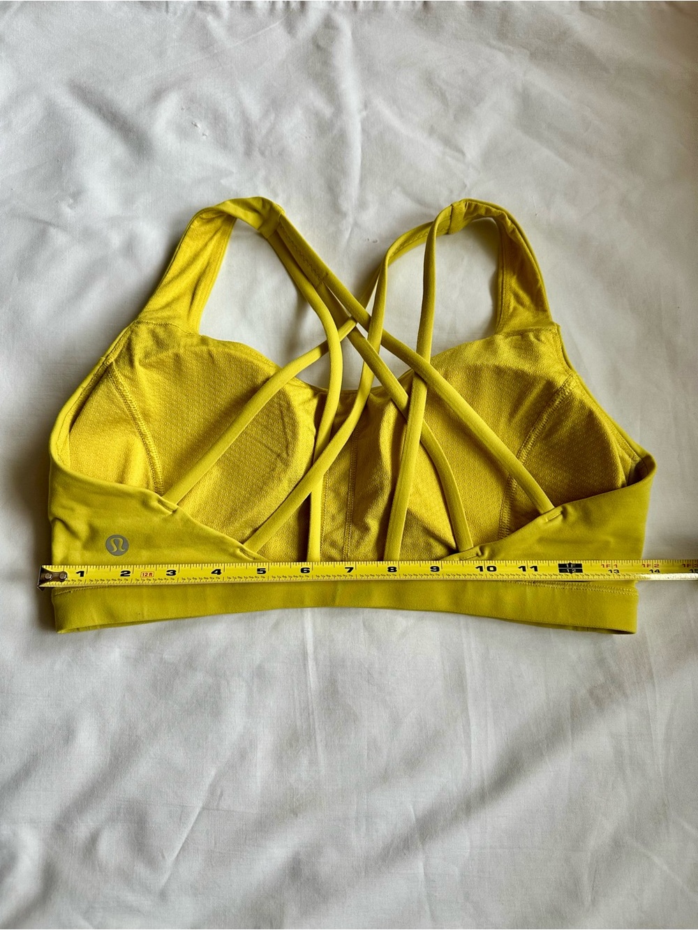 Lululemon x Peloton Yellow Free to Be Serene Sports Bra Light Support Sz 8 - Picture 5 of 7